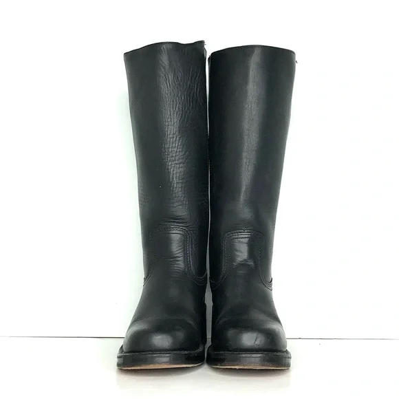 Frye 14L Campus Black Square Toe Pull On Riding Boots Women’s 6 Shoes - Picture 8 of 11